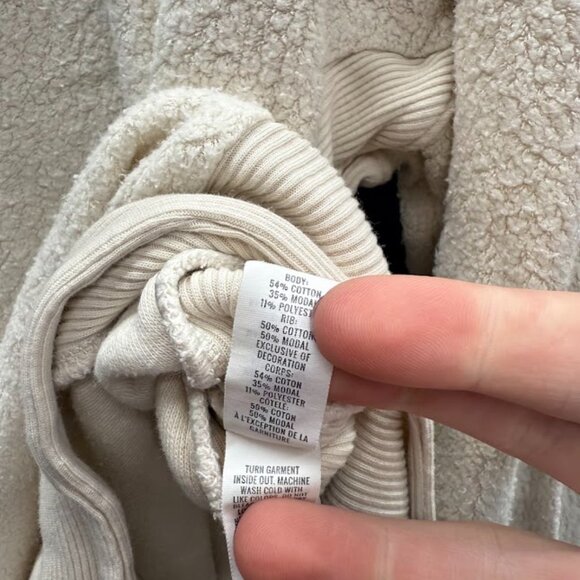 Aerie Beige Chilled Out Terry Cloth Crewneck Sweatshirt - Picture 5 of 5